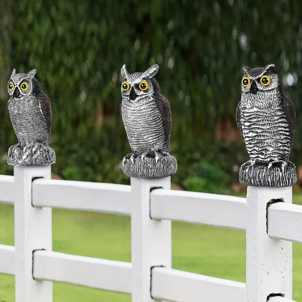 Realistic Garden Owl Statue | Halloween Decoration