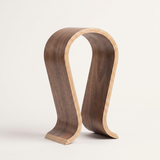 Walnut Finish Curved Arc Headphone Stand