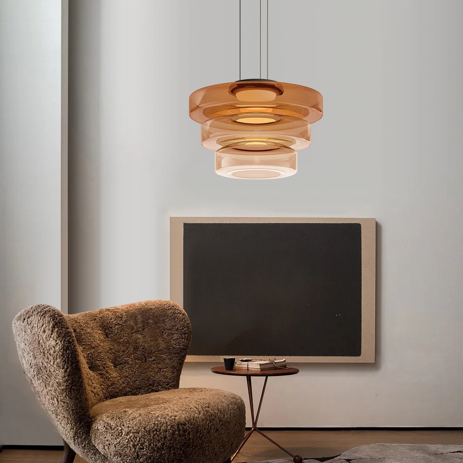 Glass Bauhaus Pendant | Modern Tiered LED