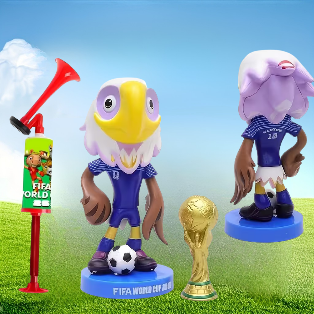 World Cup Air Horn Set | Megaphone and Mascot Figure for Events