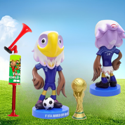 World Cup Air Horn Set | Megaphone and Mascot Figure for Events