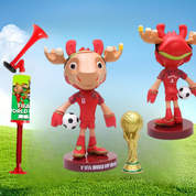 World Cup Air Horn Set | Megaphone and Mascot Figure for Events