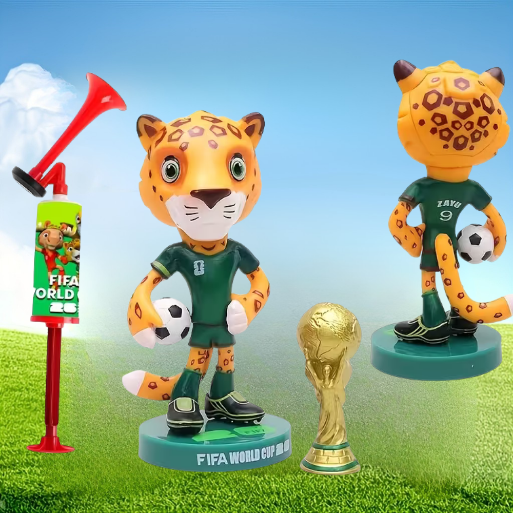 World Cup Air Horn Set | Megaphone and Mascot Figure for Events