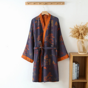 Cotton Kimono Robe | Loose Dressing Gown