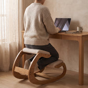 Ergonomic Wooden Kneeling Stool with Rocking Base | Up to 100 kg