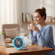 Portable Fan with LED Lights | Includes Ice Packs