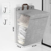 Wallora | Foldable Adhesive Laundry Basket | Wall Organiser