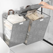 Wallora | Foldable Adhesive Laundry Basket | Wall Organiser