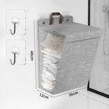 Wallora | Foldable Adhesive Laundry Basket | Wall Organiser
