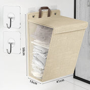 Wallora | Foldable Adhesive Laundry Basket | Wall Organiser