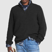 Men's Zip Crew Neck Jumper | Business Casual