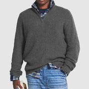 Men's Zip Crew Neck Jumper | Business Casual
