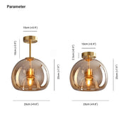 Vintage Bubble Glass Ceiling Light | Amber Retro Pendant