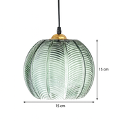 Ribbed Green Glass Pumpkin Pendant | Retro Light
