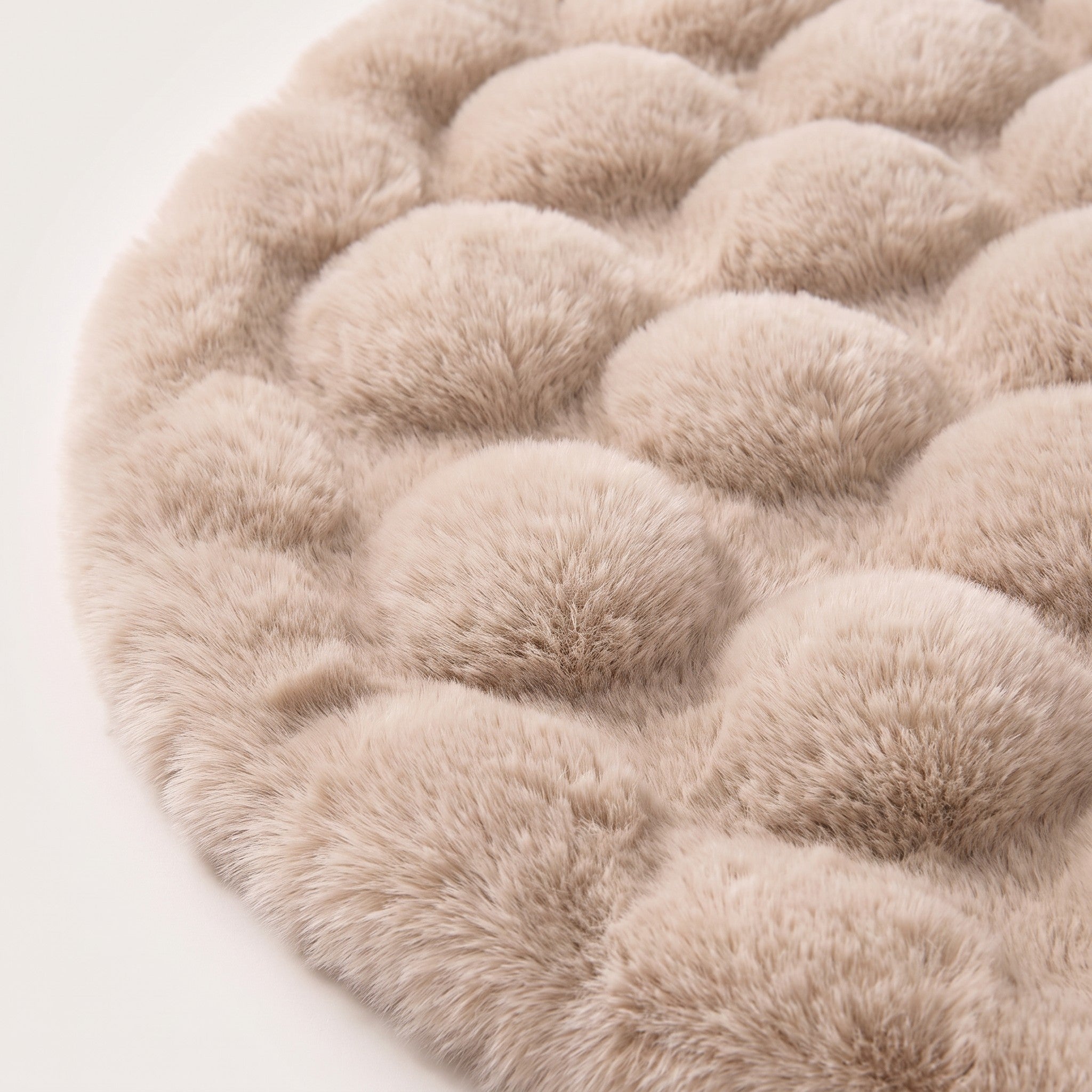 90 cm Round Bubble Texture Plush Rug | Soft and Warm