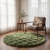 90 cm Round Bubble Texture Plush Rug | Soft and Warm