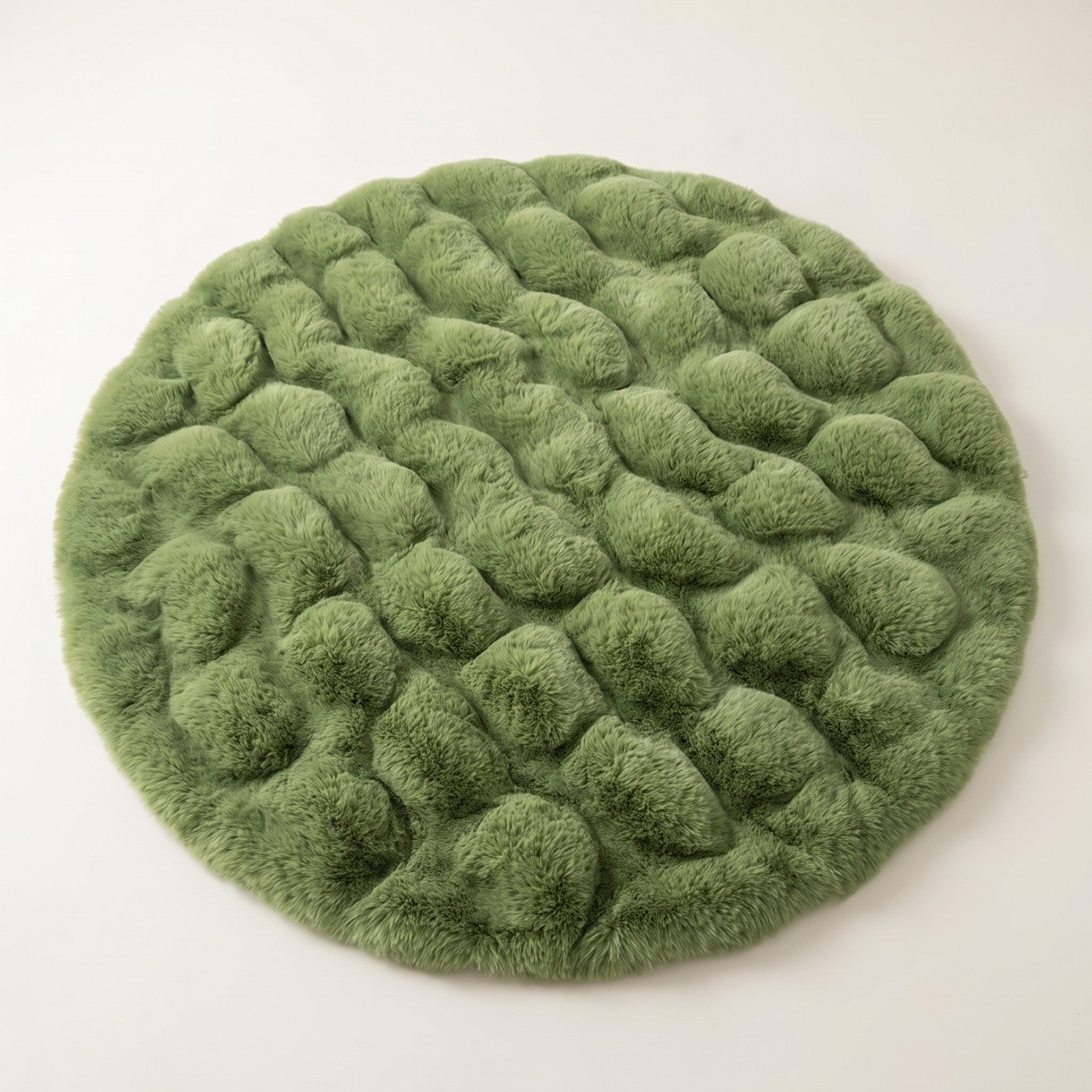 90 cm Round Bubble Texture Plush Rug | Soft and Warm
