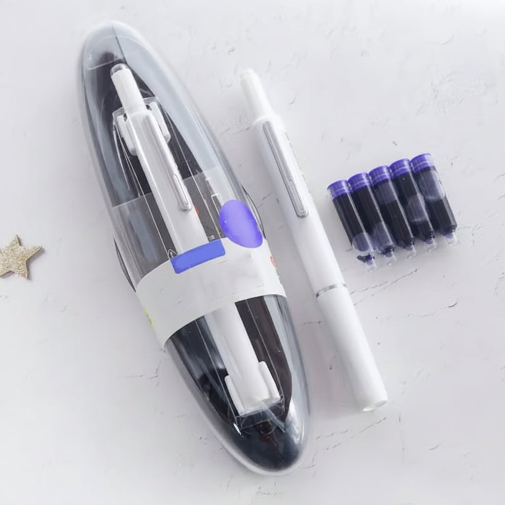 Ergonomic Retractable Fountain Pen | Smooth Writing for Office