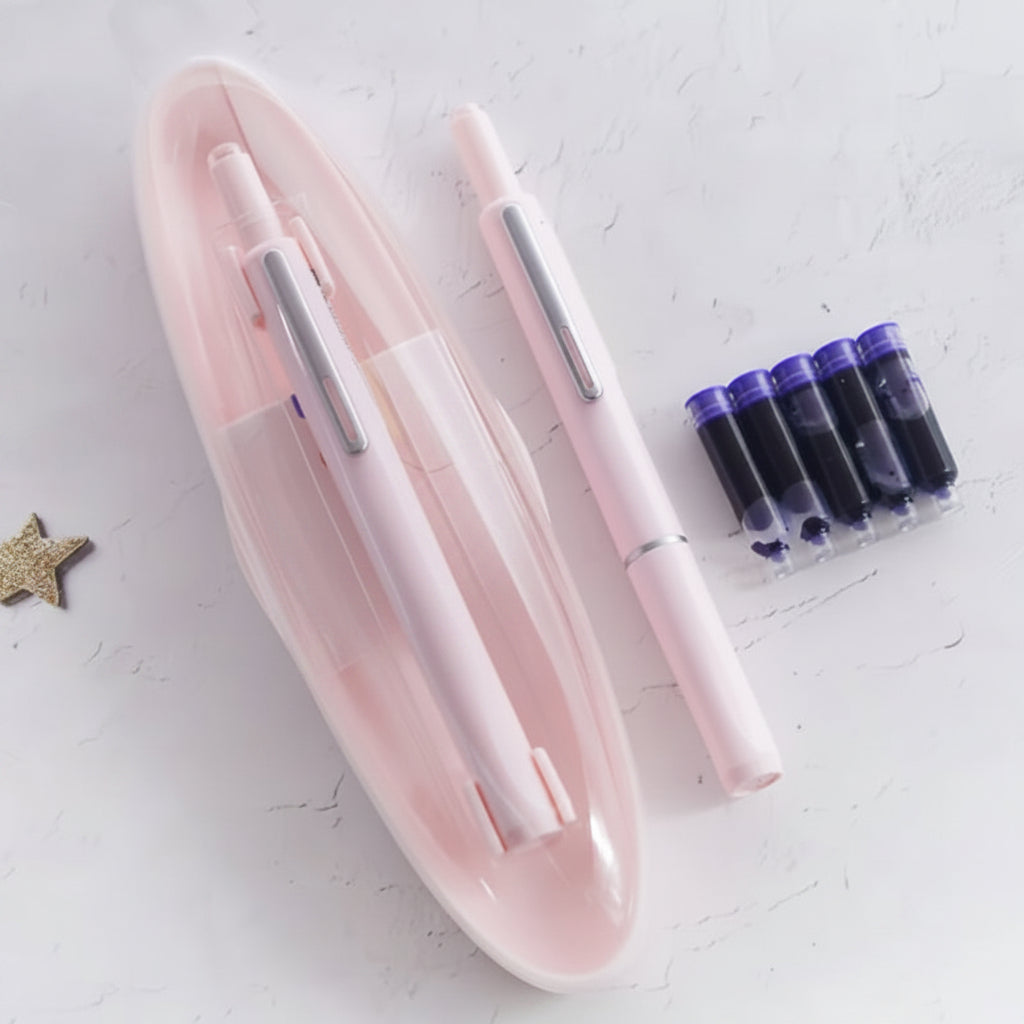 Ergonomic Retractable Fountain Pen | Smooth Writing for Office