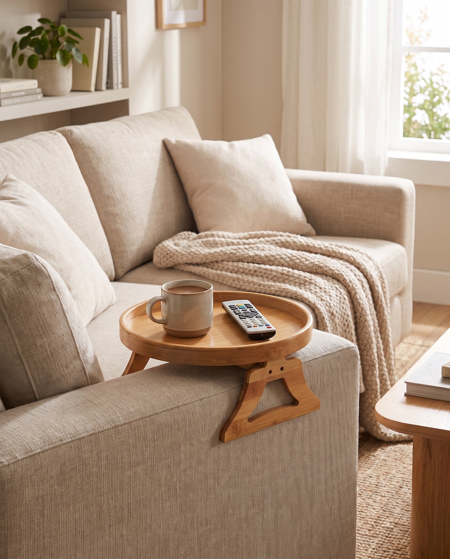 Wooden Tray for Sofa Armrest | 25 x 25 cm