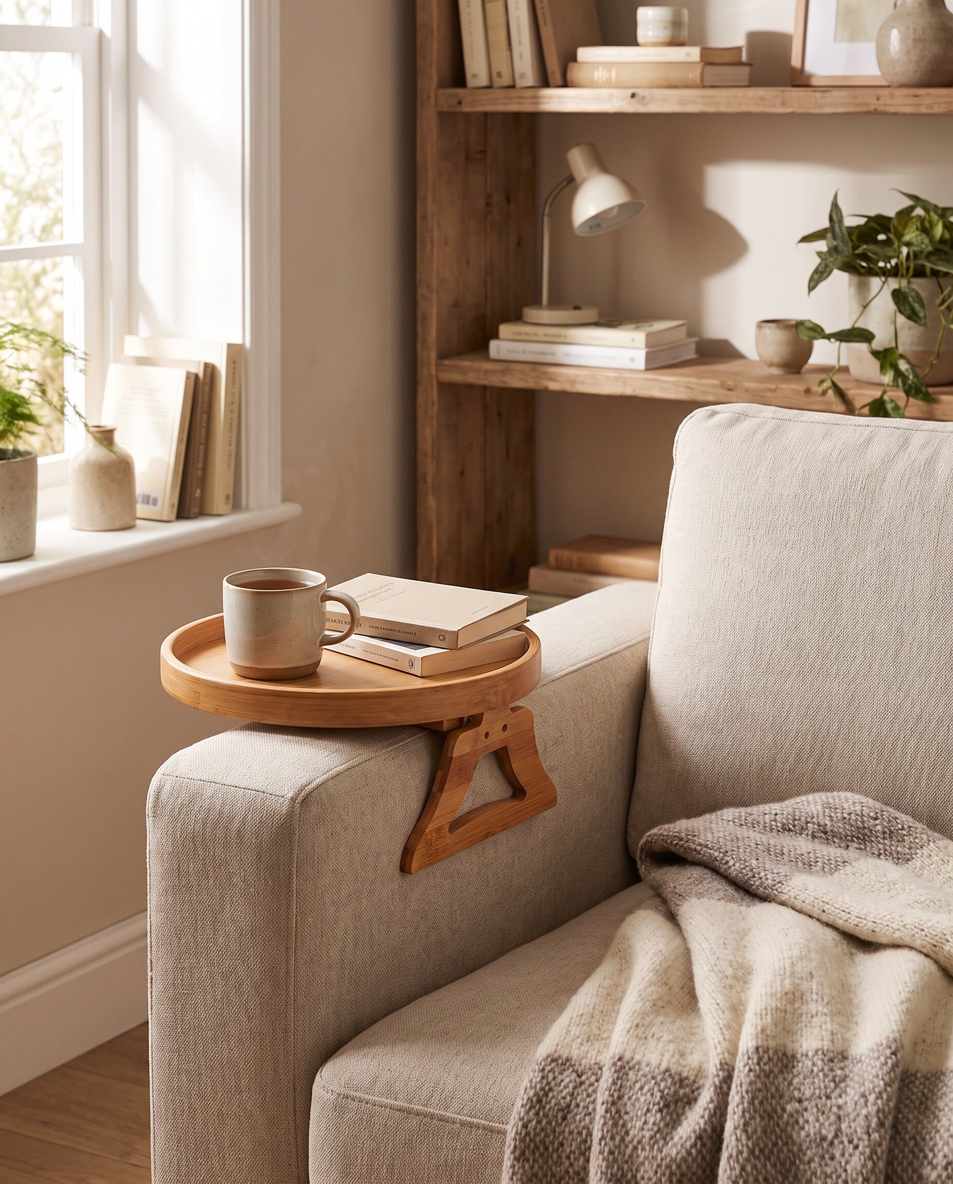 Wooden Tray for Sofa Armrest | 25 x 25 cm