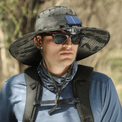 Wide-Brim Hat with Solar USB Fan | UV Protection for Fishing