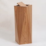 Tall Square Wood-Effect Bin with Flip Lid and Inner Bucket