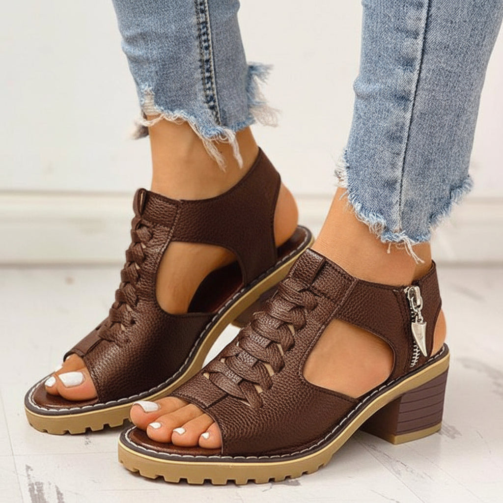 Women's Wide-Heel Sandals | Trendy Open Toe