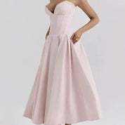 Women's Midi Cocktail Dress | Bare-Shoulder Party Dress