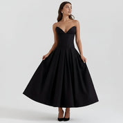 Women's Midi Cocktail Dress | Bare-Shoulder Party Dress