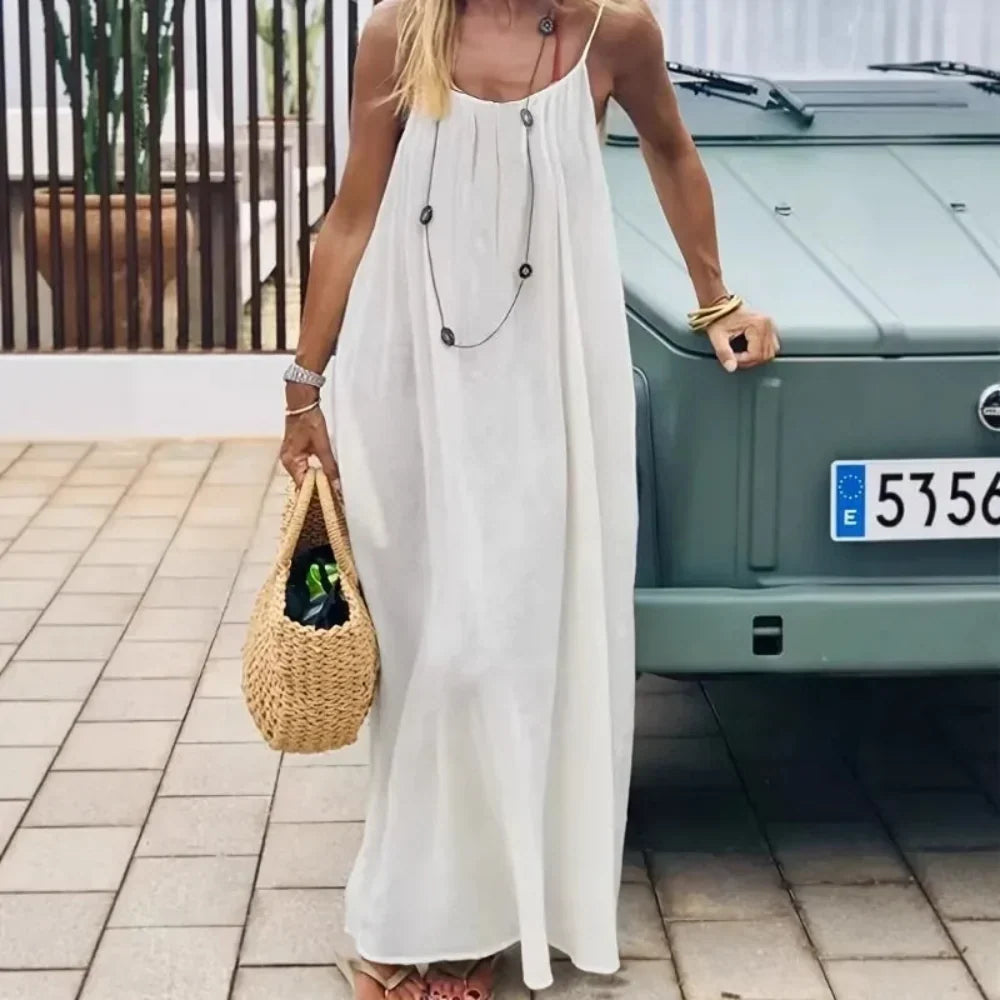 Women's Casual Sleeveless Long Dress | Strappy Beach Dress