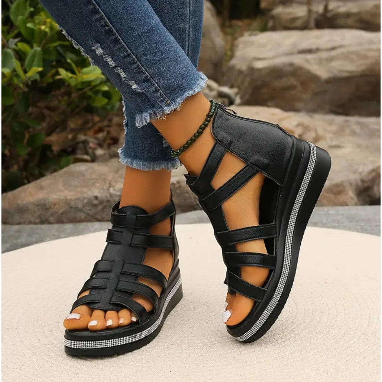 Women's Platform Wedge Sandals | Adjustable Strap Shoes