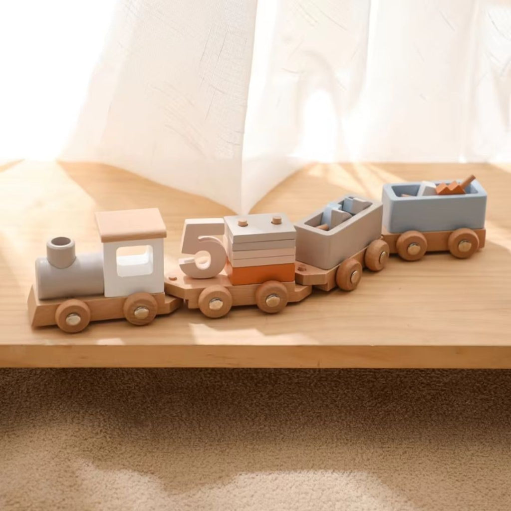 Wooden Toy Train | Interactive Learning and Fine Motor Skills